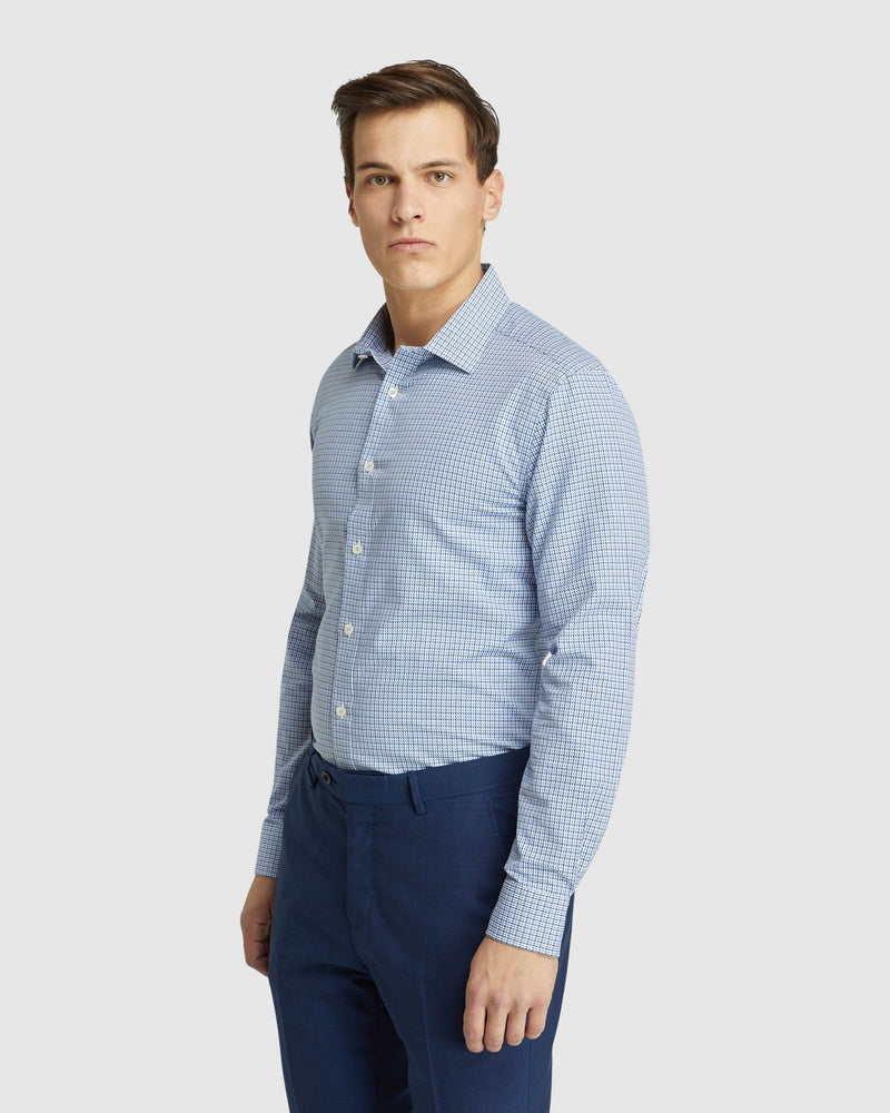 BECKTON DOBBY SHIRT BLUE