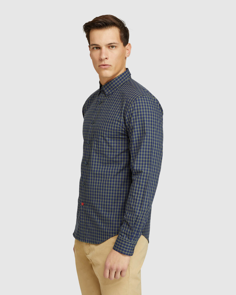 UXBRIDGE CHECKED SHIRT GREEN/NAVY