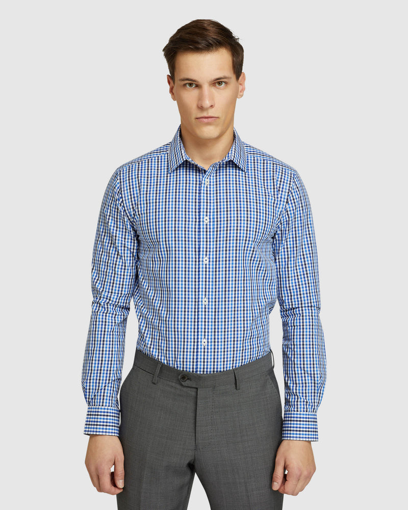 BECKTON CHECKED SHIRT BLUE