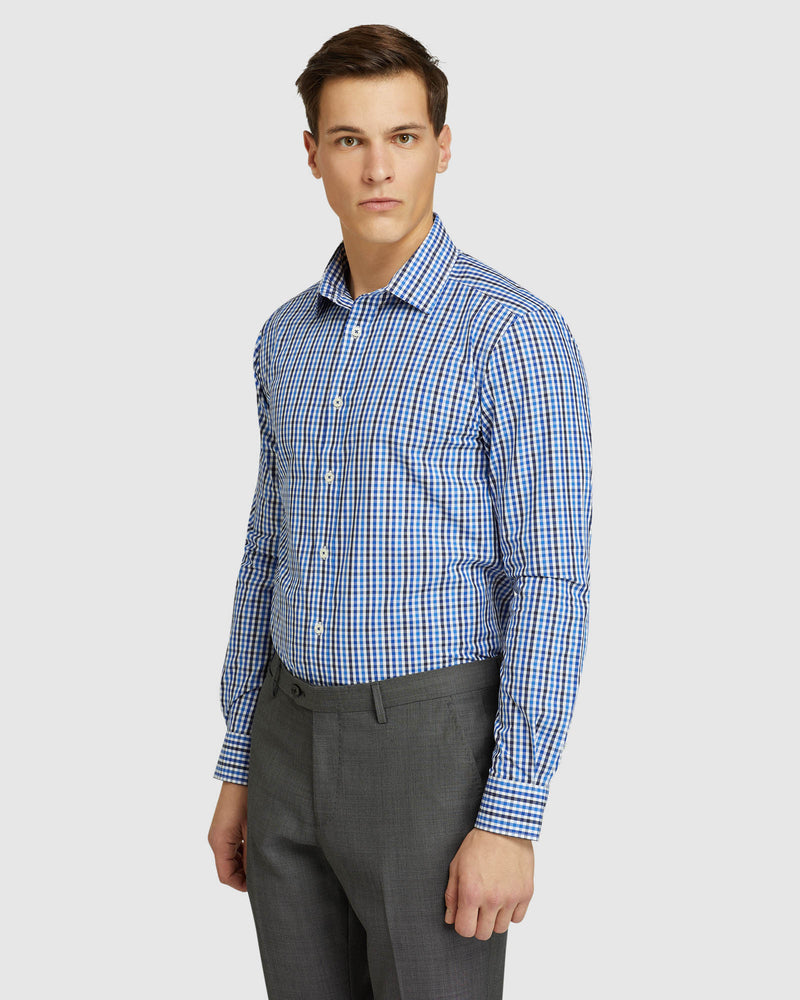 BECKTON CHECKED SHIRT BLUE