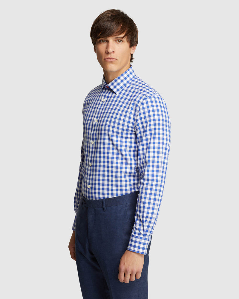 BECKTON CHECKED SHIRT FRENCH BLUE