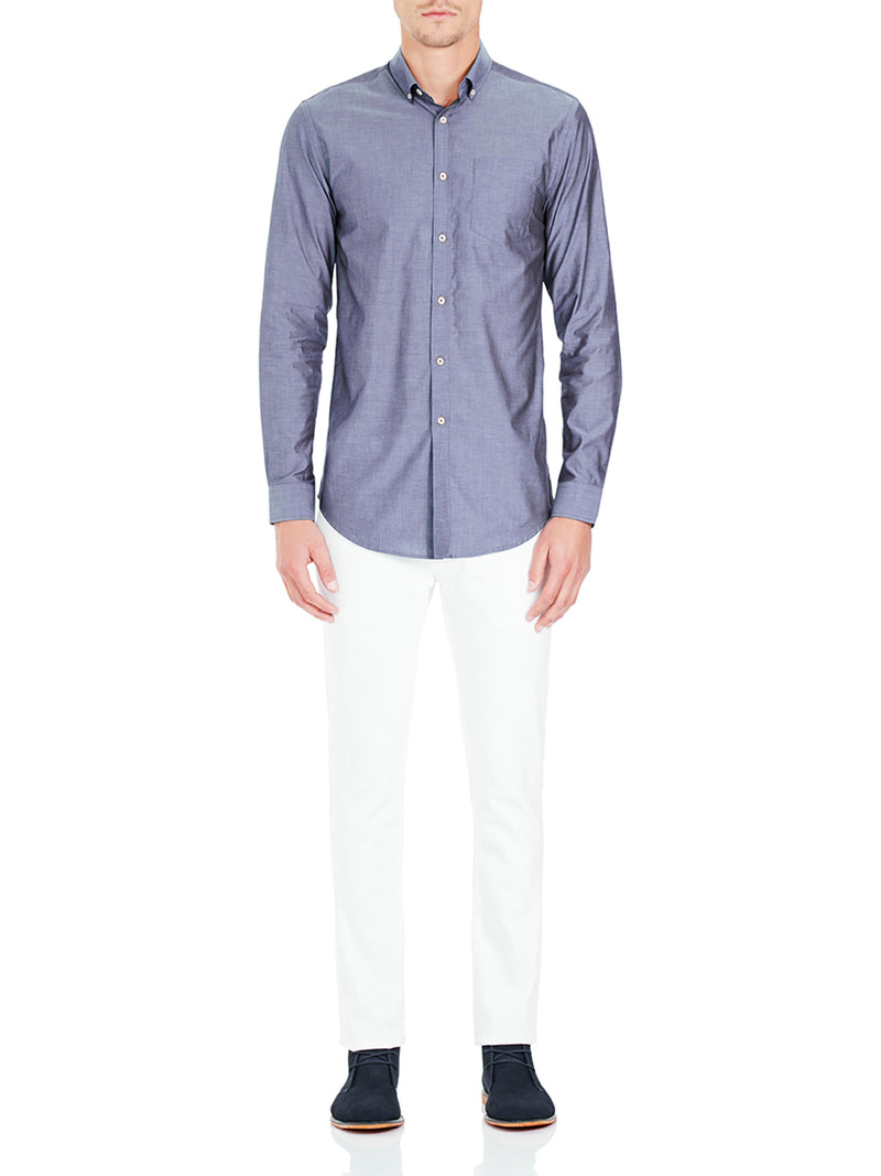 STRATTON BTTN DOWN SLIM SHIRT NVY