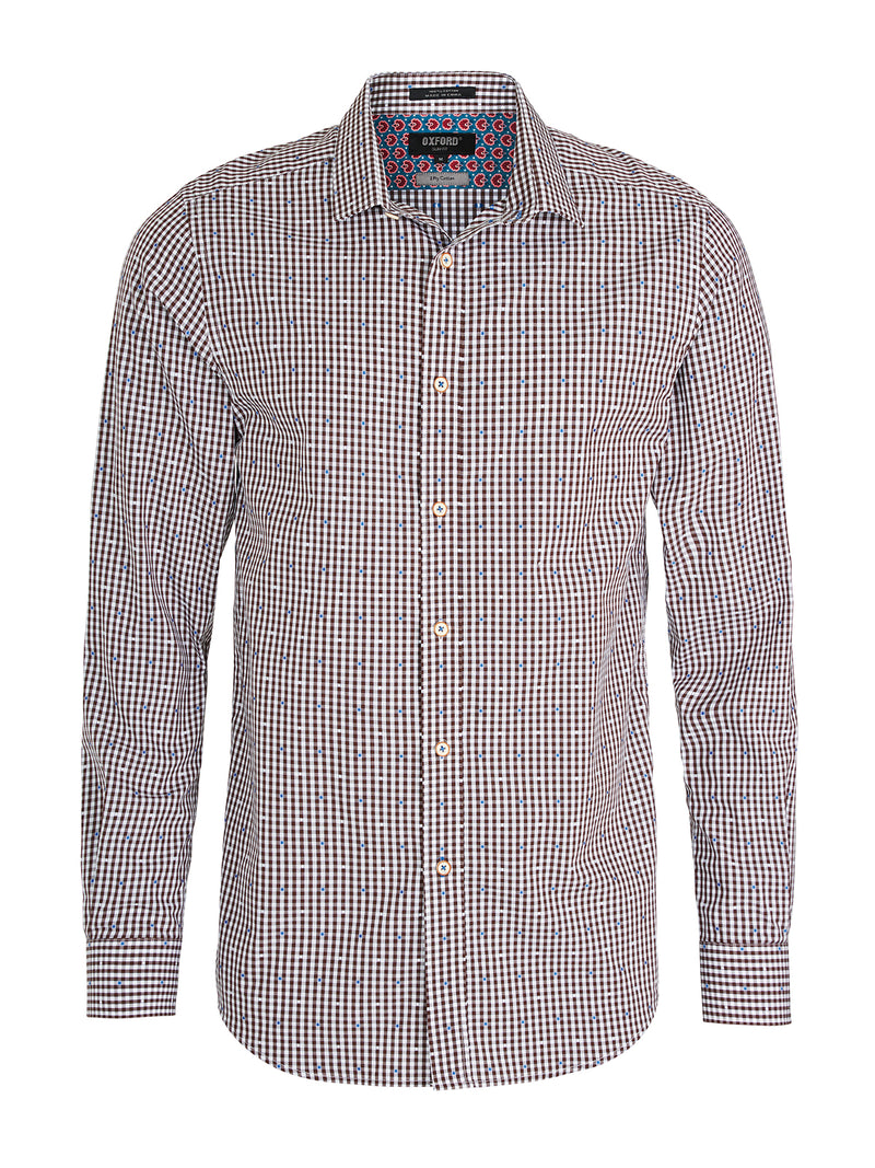 KENTON SLIM FIT SHIRT BROWN