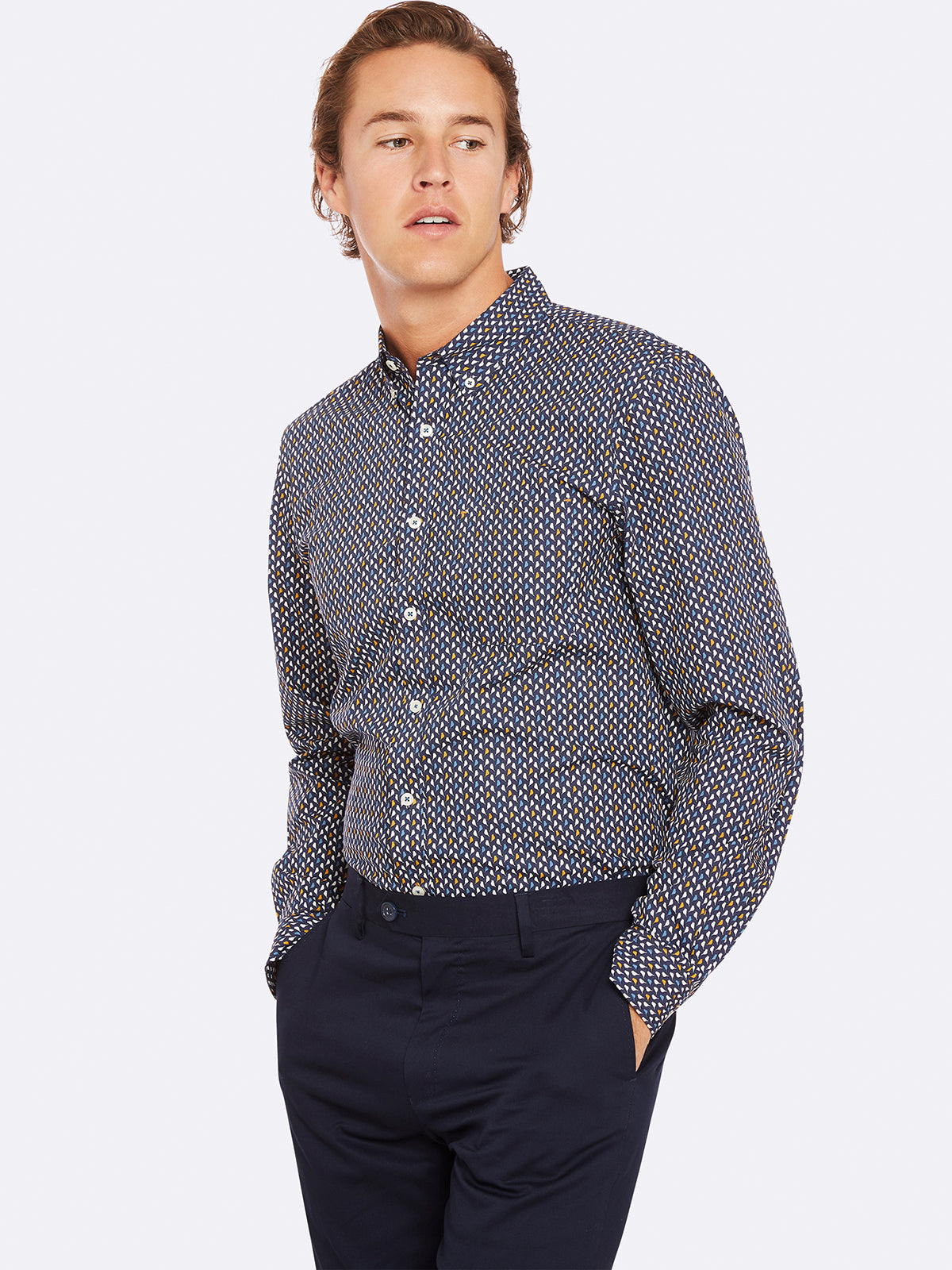 UXBRIDGE PRINTED LUX SHIRT BLUE