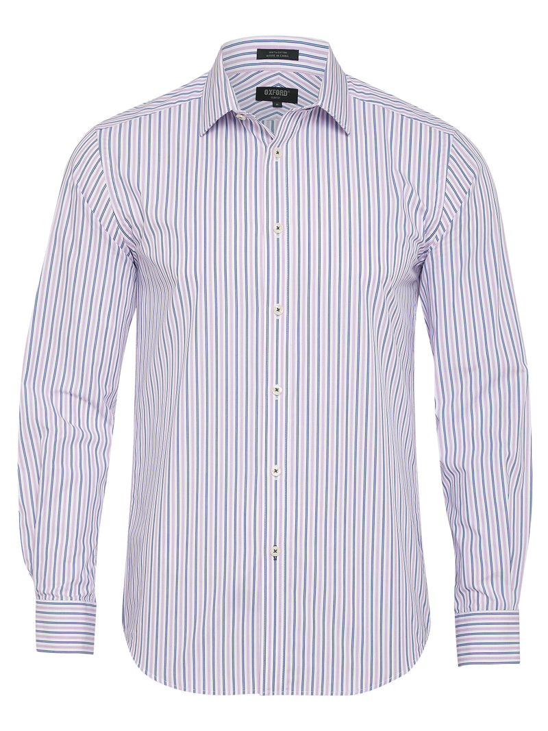 BECKTON STRIPE SHIRT PINK/NAVY