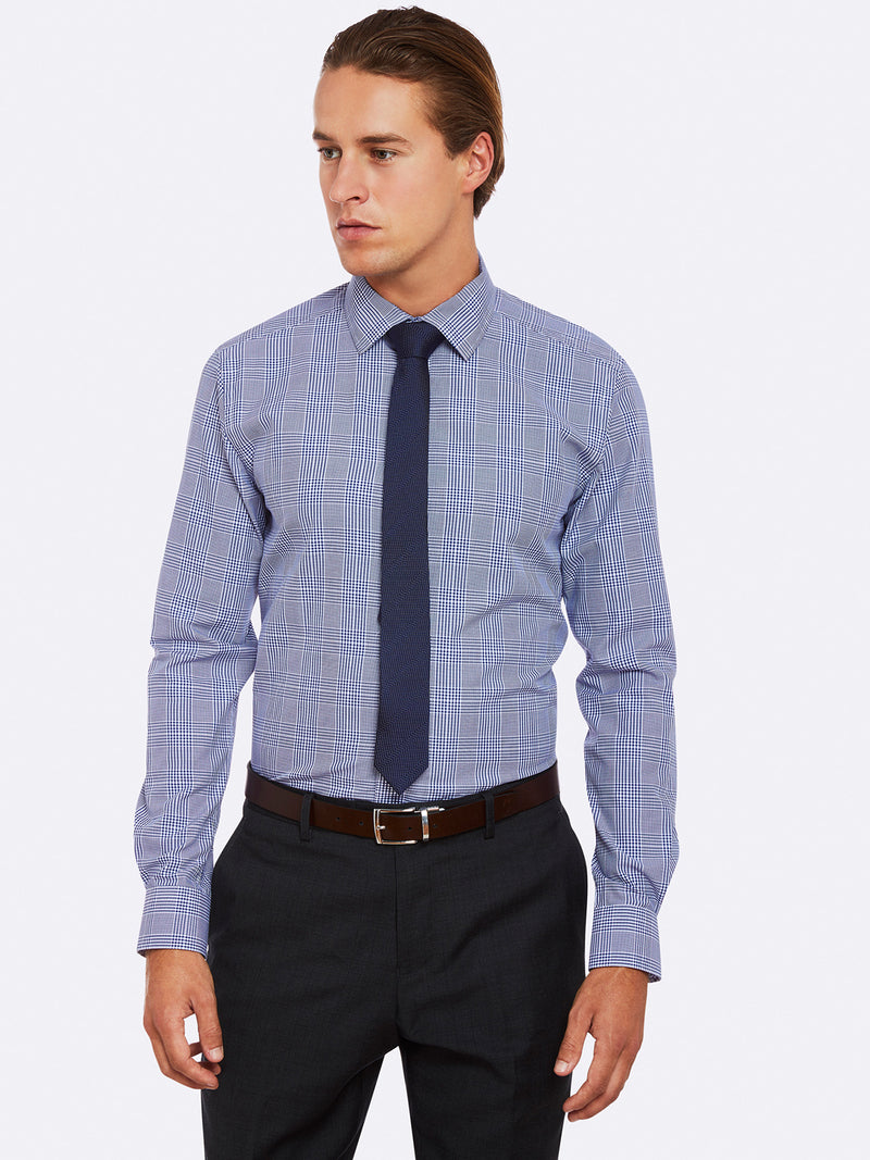 BECKTON CHECKED SHIRT NAVY