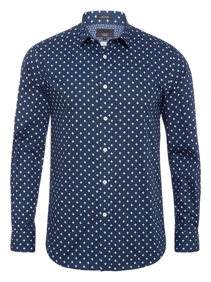 KENTON PRINTED LUXURY SHIRT NAVY