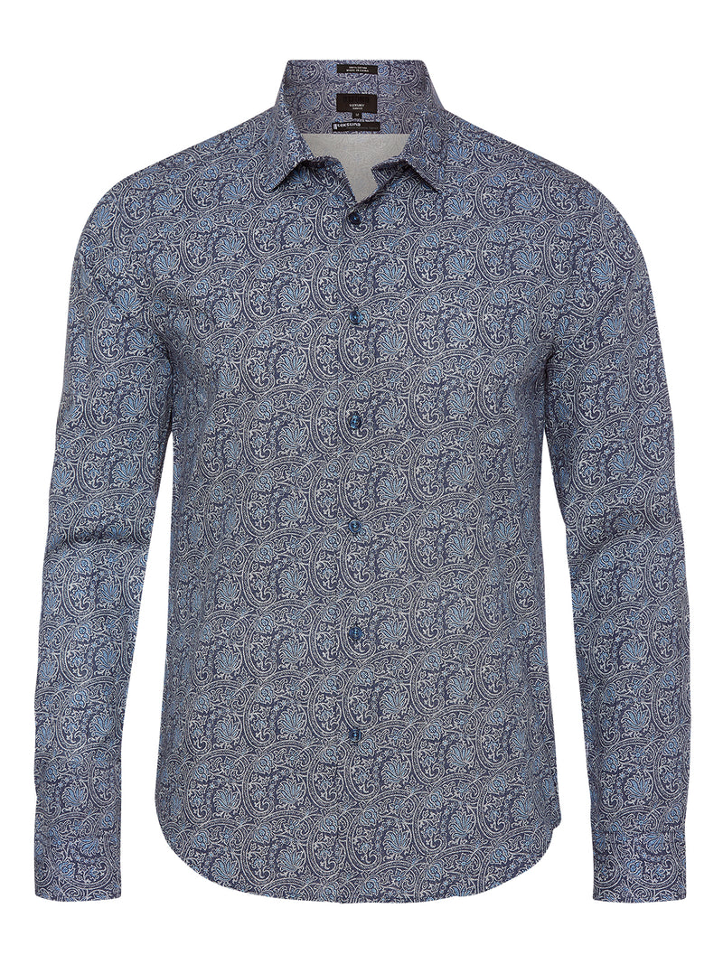 KENTON PRINTED LUXURY SHIRT BLUE