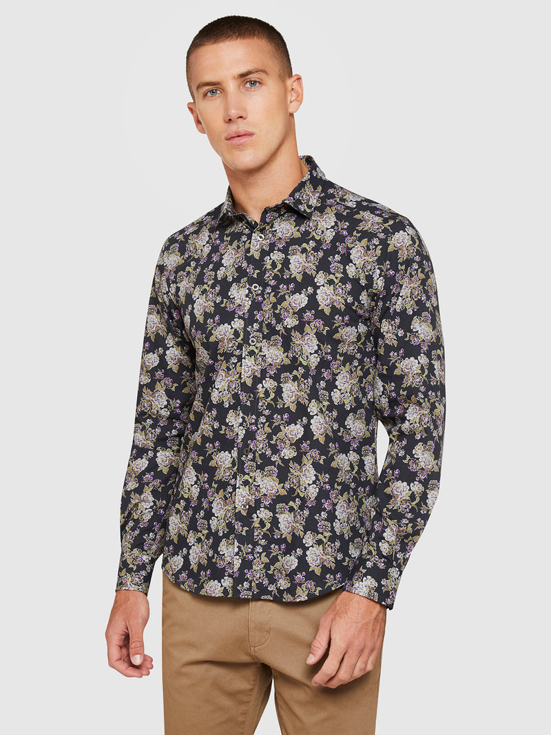 KENTON FLORAL LUXURY SHIRT PURPLE