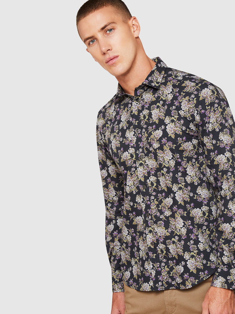 KENTON FLORAL LUXURY SHIRT PURPLE