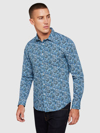 KENTON PAISLEY LUXURY SHIRT BLUE