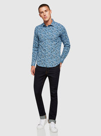 KENTON PAISLEY LUXURY SHIRT BLUE