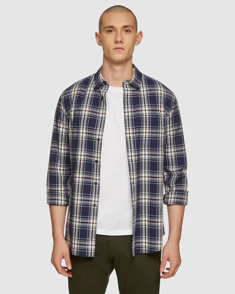 UXBRIDGE CHECKED SHIRT NAVY