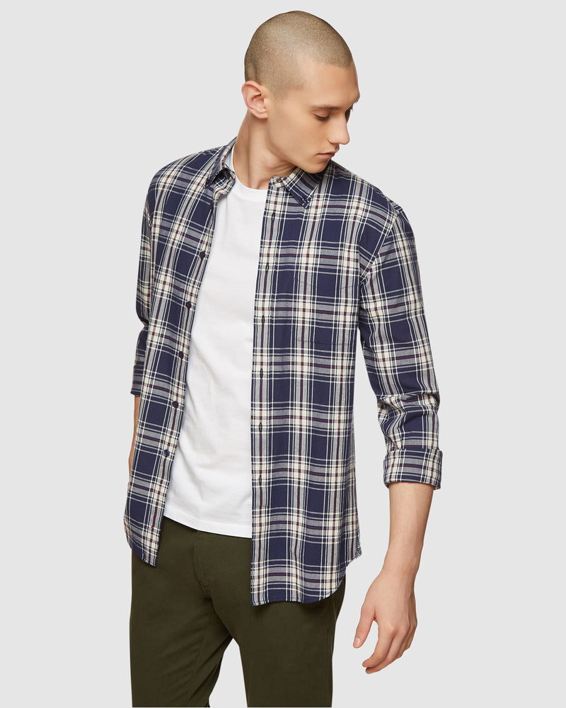 UXBRIDGE CHECKED SHIRT NAVY