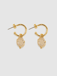 MAYA PENDANT EARRINGS PALE GOLD